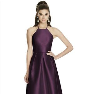 Alfred Sung Hi-Low Halter Bridesmaid Dress D741